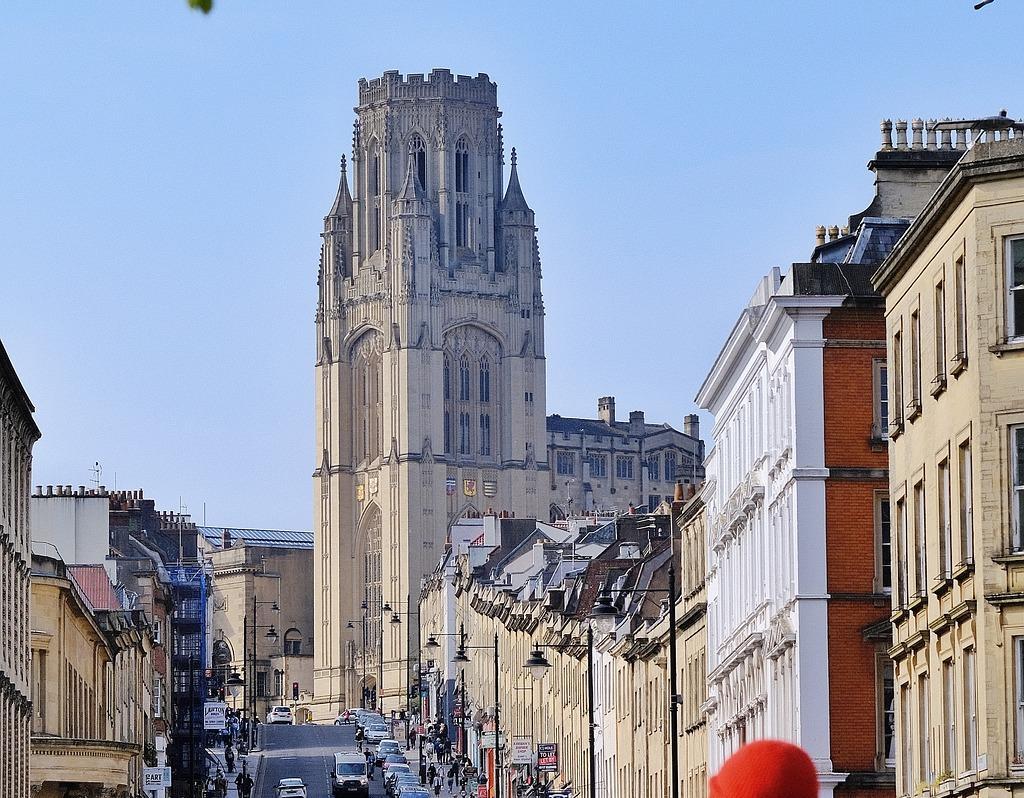 Road leading up to Sheffield Cathedral