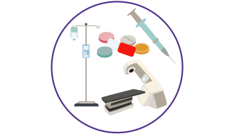 Illustration of different types of lymphoma treatment