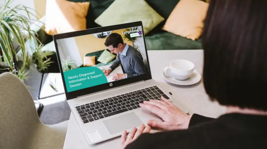 Person looking at laptop